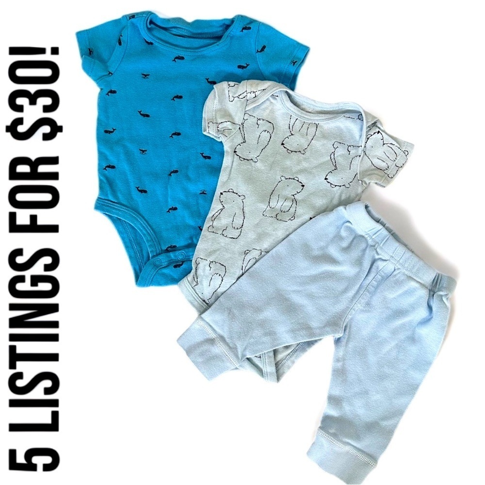 0-3 Month Baby Boy matching outfit set